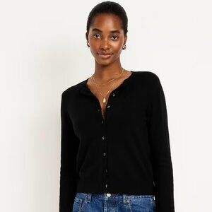 Women's Black Cardigan L SOFT Cropped Brand New w/Tags